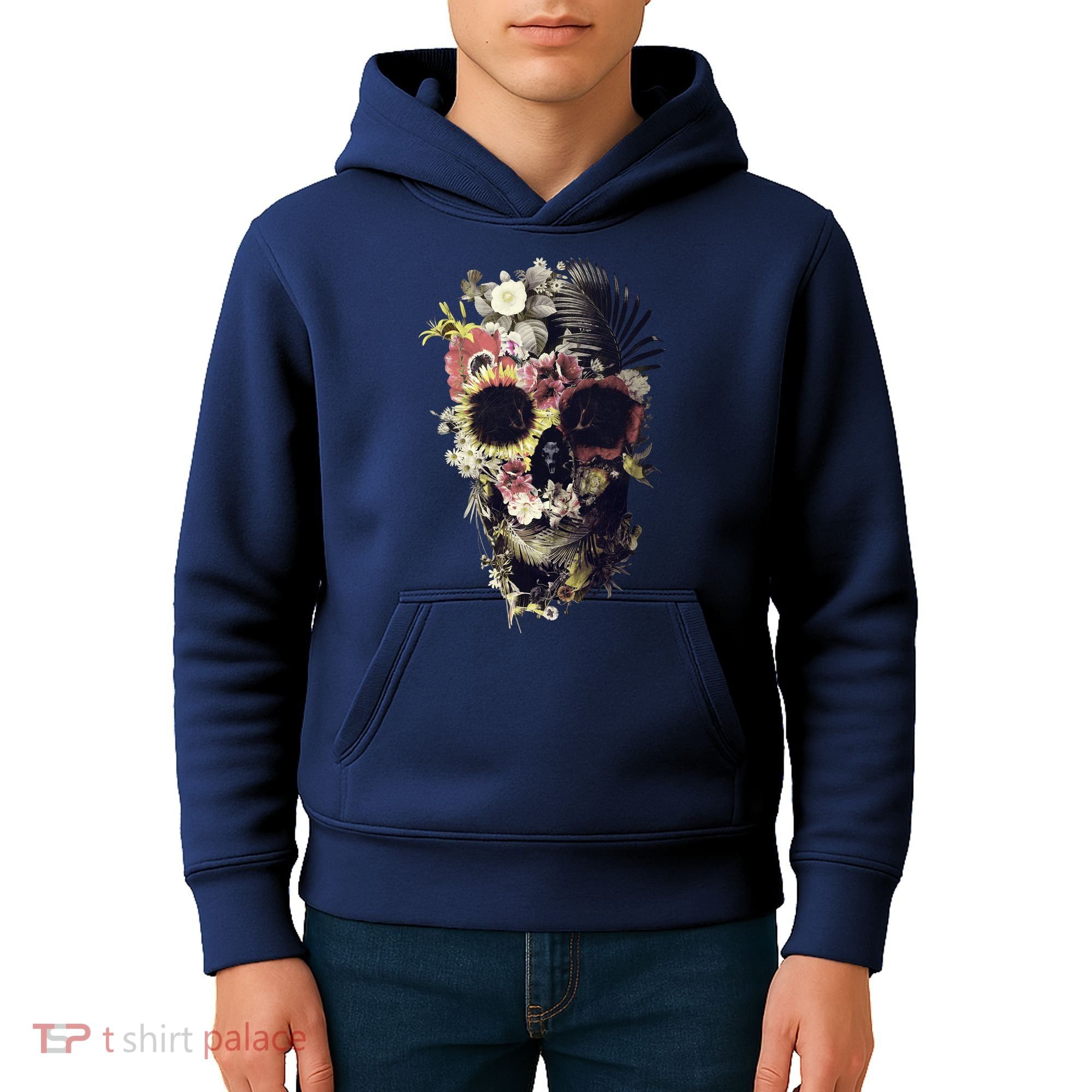 Bloom Skull Sunflower Kids Hoodie