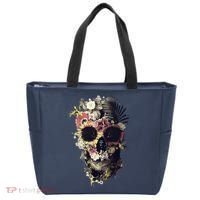 Bloom Skull Sunflower Tote Bag thumb 0