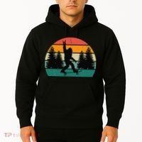 Bigfoot Skateboarding Skater Retro Sunset Funny Sasquatch Hoodie thumb 2