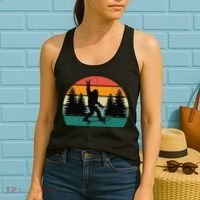Bigfoot Skateboarding Skater Retro Sunset Funny Sasquatch Women's Tank Top thumb 2