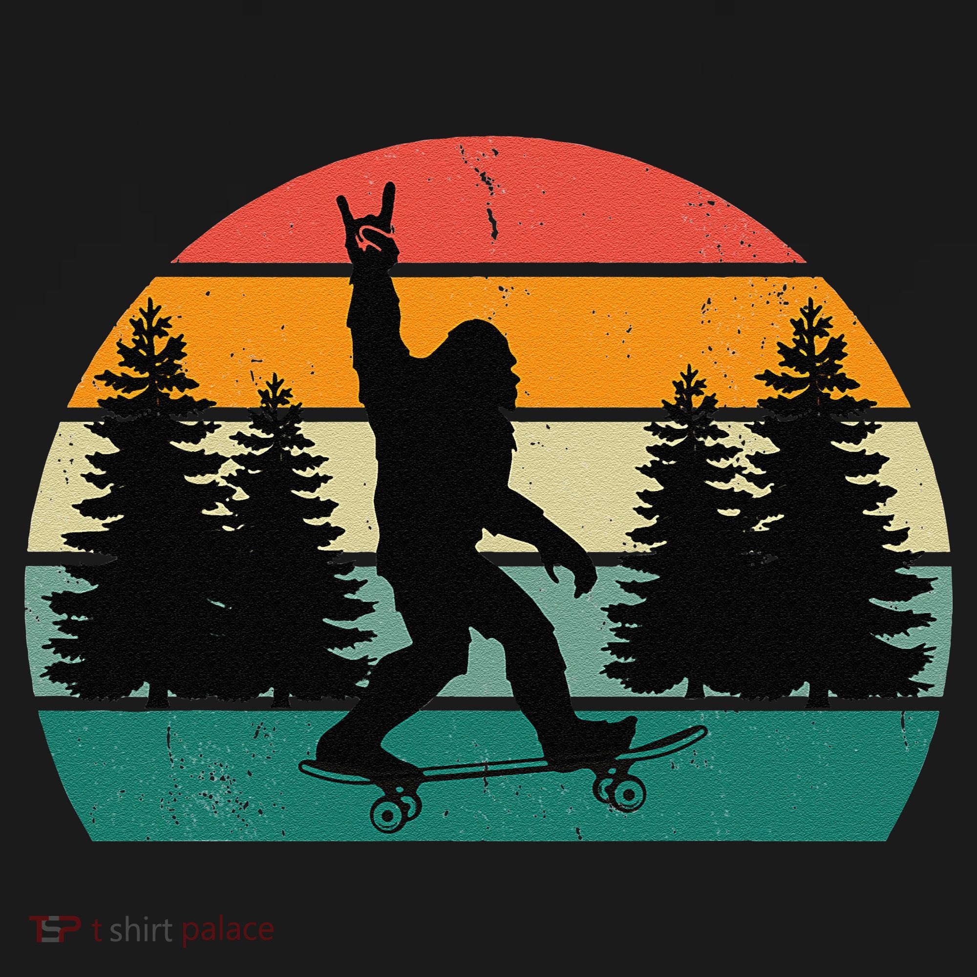 Bigfoot Skateboarding Skater Retro Sunset Funny Sasquatch Women's Tank Top