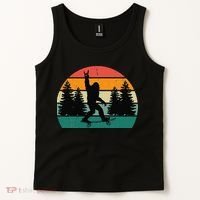 Bigfoot Skateboarding Skater Retro Sunset Funny Sasquatch Tank Top thumb 2