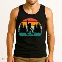Bigfoot Skateboarding Skater Retro Sunset Funny Sasquatch Tank Top thumb 3