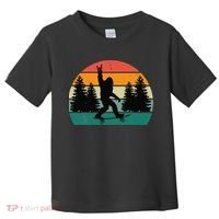 Bigfoot Skateboarding Skater Retro Sunset Funny Sasquatch Toddler T-Shirt thumb 0