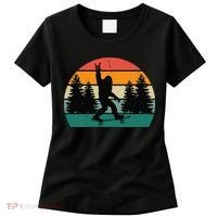 Bigfoot Skateboarding Skater Retro Sunset Funny Sasquatch Women's T-Shirt thumb 0