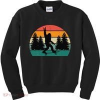 Bigfoot Skateboarding Skater Retro Sunset Funny Sasquatch Kids Sweatshirt thumb 0