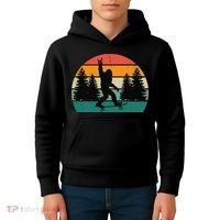 Bigfoot Skateboarding Skater Retro Sunset Funny Sasquatch Kids Hoodie thumb 4