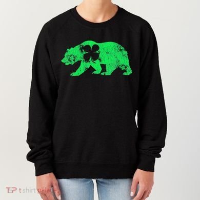 Bear Shamrock St Patrick's Day Irish Clover Saint Paddys Women's Sweatshirt