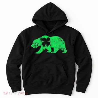 Bear Shamrock St Patrick's Day Irish Clover Saint Paddys Hoodie