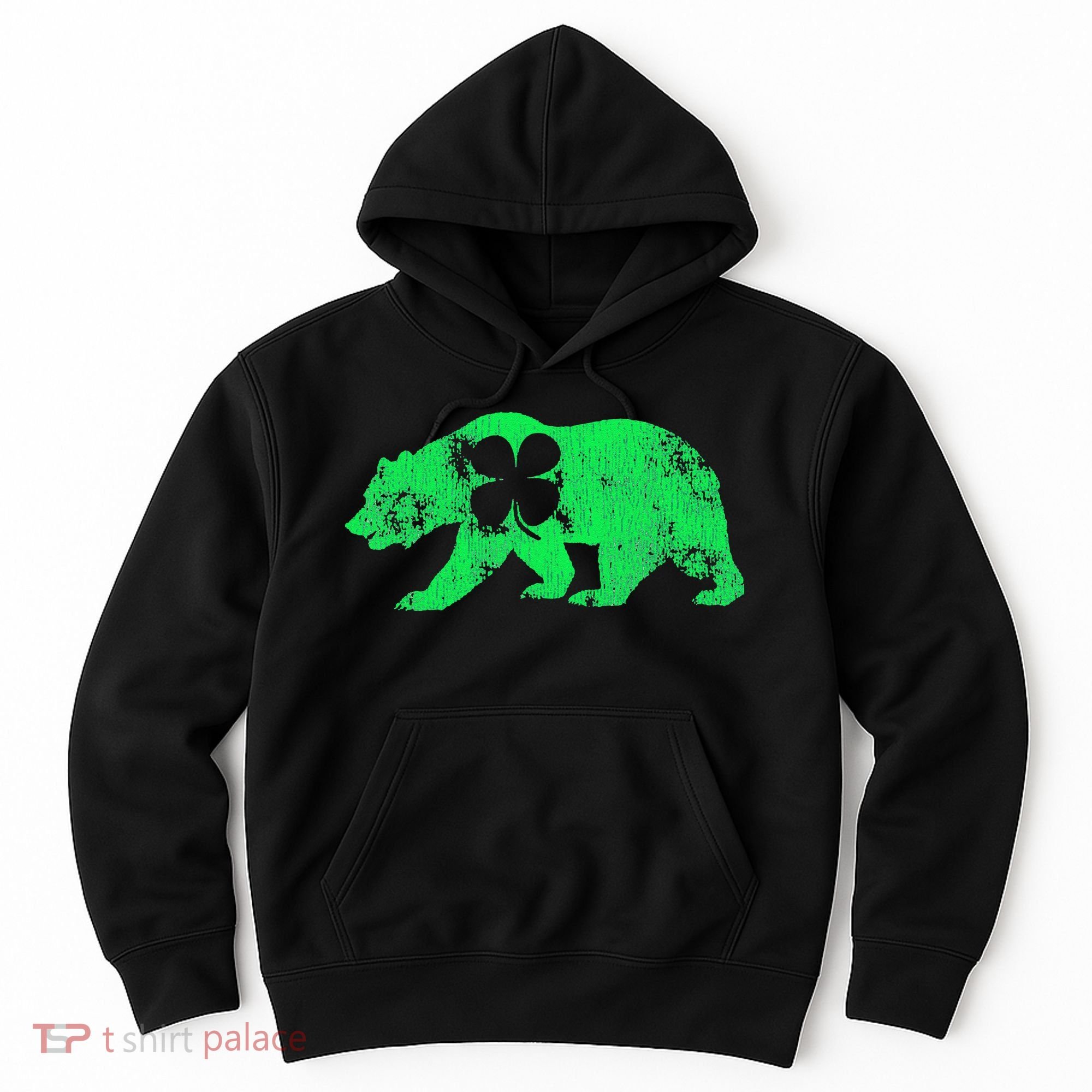 Bear Shamrock St Patrick's Day Irish Clover Saint Paddys Hoodie