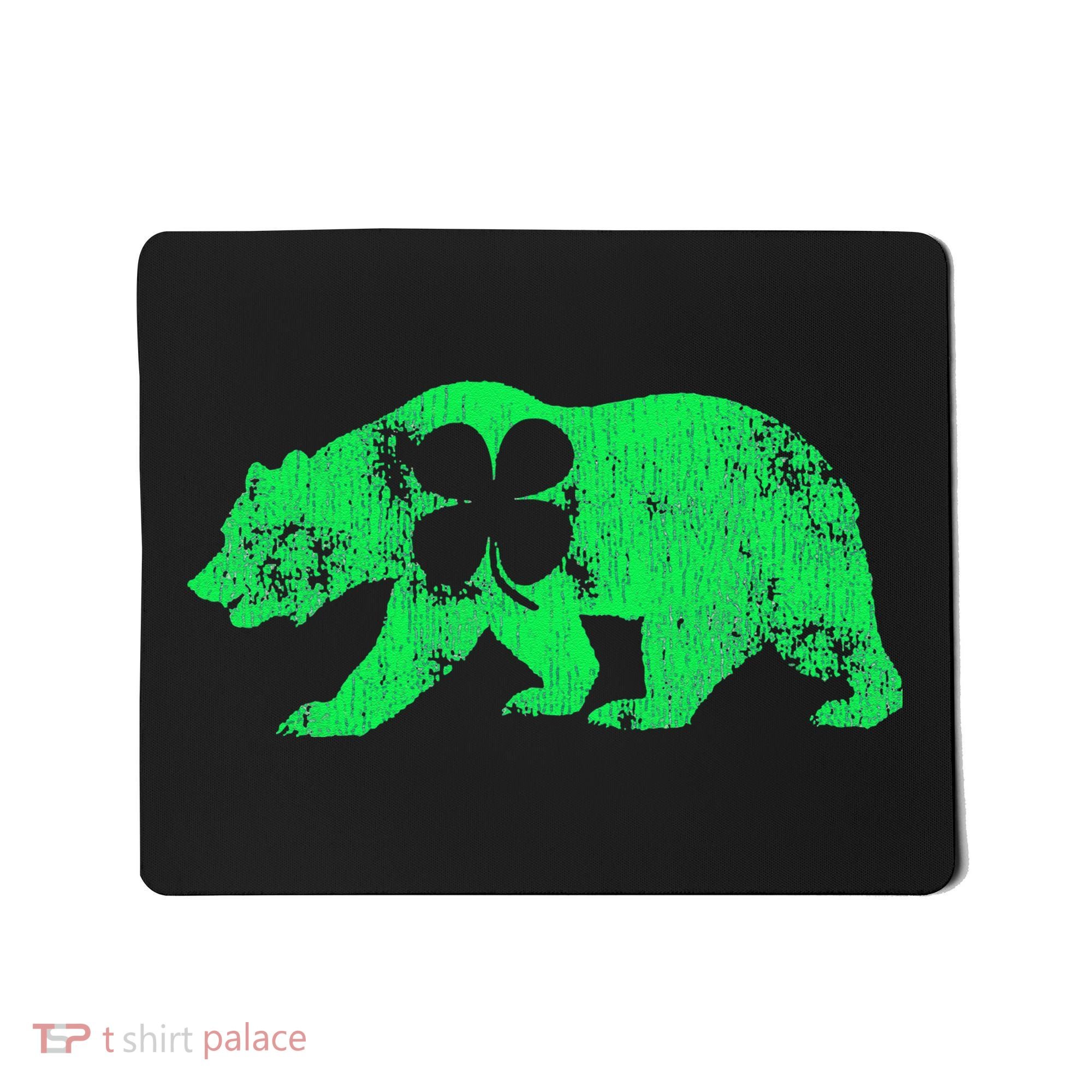 Bear Shamrock St Patrick's Day Irish Clover Saint Paddys Mousepad