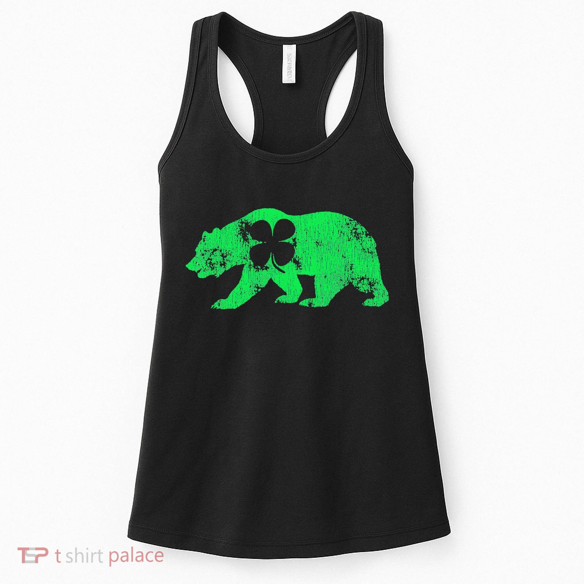 Bear Shamrock St Patrick's Day Irish Clover Saint Paddys Women's Tank Top