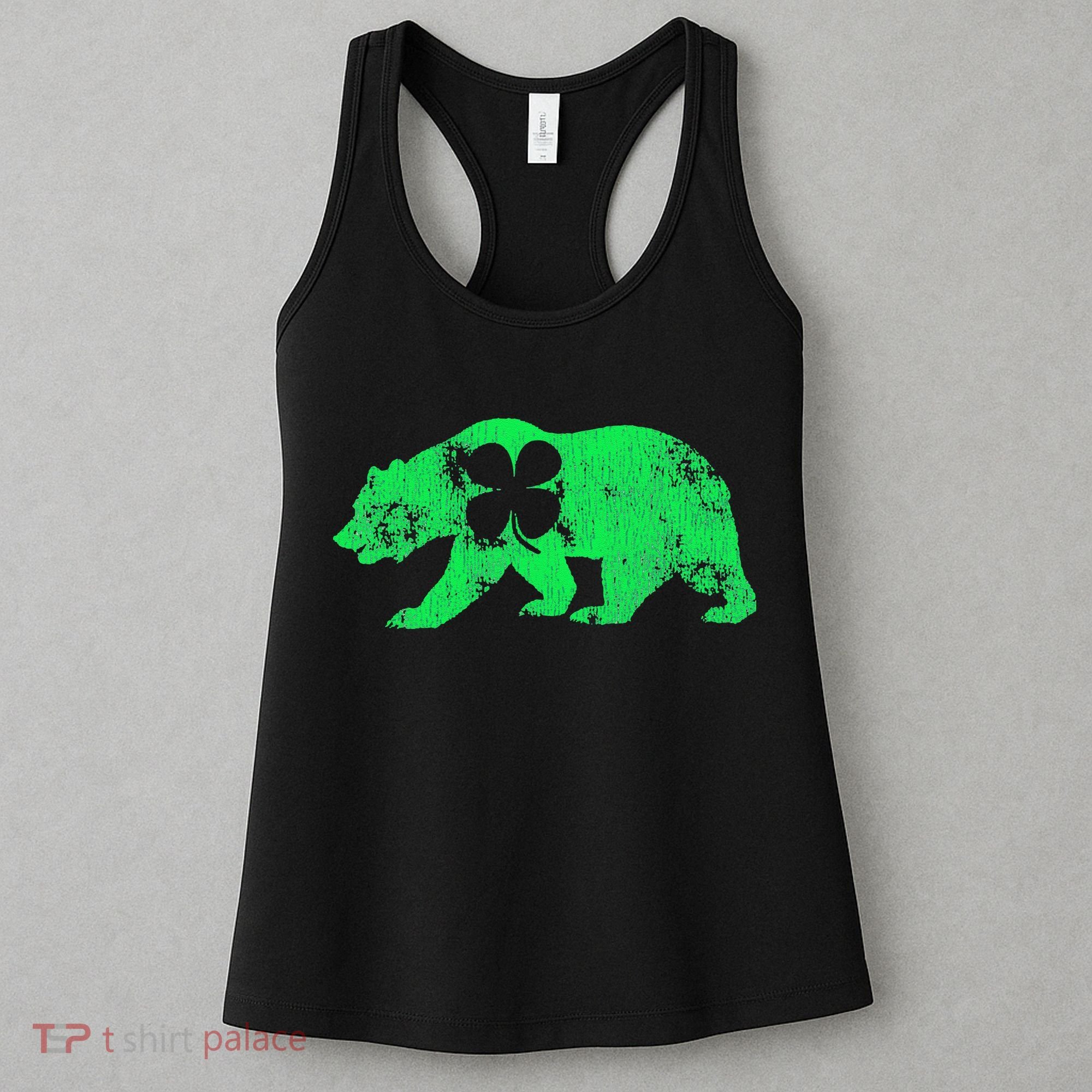Bear Shamrock St Patrick's Day Irish Clover Saint Paddys Women's Tank Top