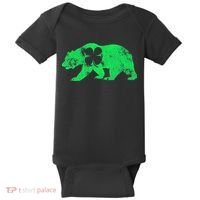 Bear Shamrock St Patrick's Day Irish Clover Saint Paddys Baby Bodysuit thumb 0