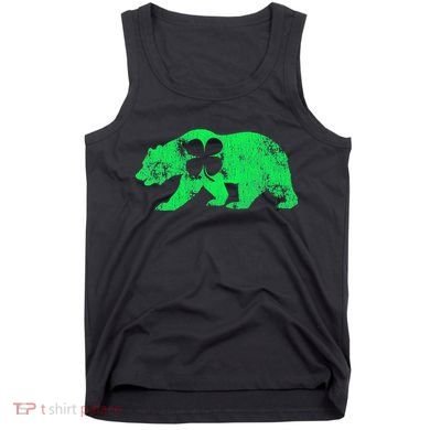 Bear Shamrock St Patrick's Day Irish Clover Saint Paddys Tank Top