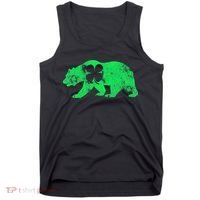 Bear Shamrock St Patrick's Day Irish Clover Saint Paddys Tank Top thumb 0