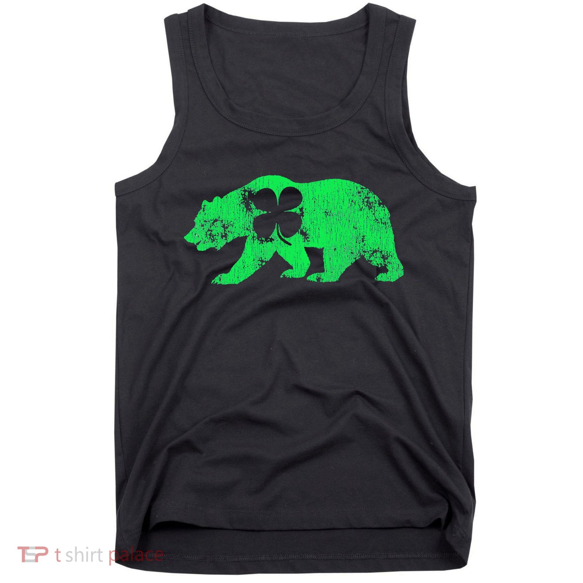 Bear Shamrock St Patrick's Day Irish Clover Saint Paddys Tank Top