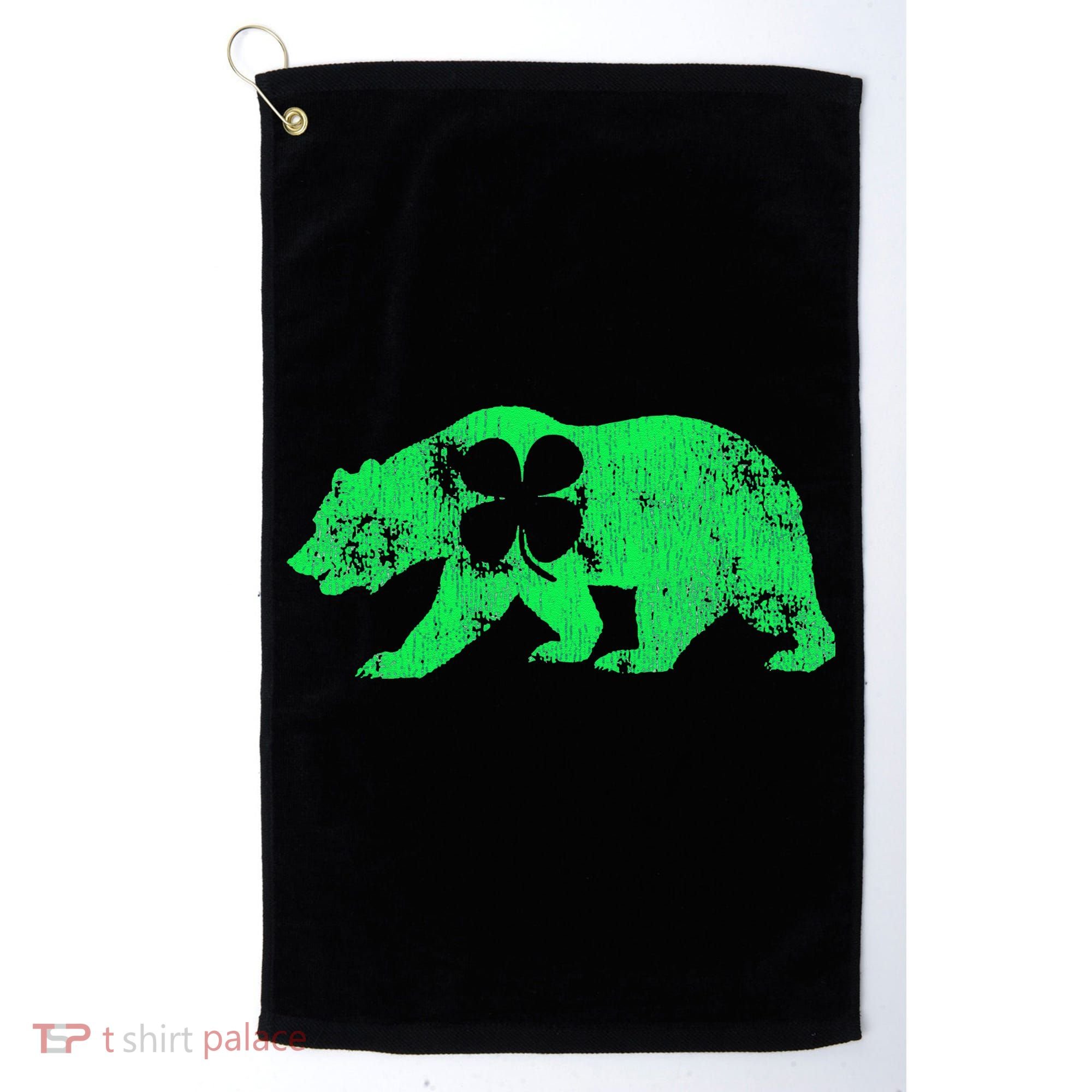 Bear Shamrock St Patrick's Day Irish Clover Saint Paddys Golf Towel
