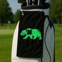 Bear Shamrock St Patrick's Day Irish Clover Saint Paddys Golf Towel thumb 2