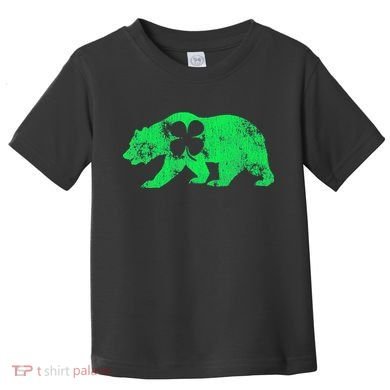 Bear Shamrock St Patrick's Day Irish Clover Saint Paddys Toddler T-Shirt