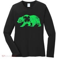 Bear Shamrock St Patrick's Day Irish Clover Saint Paddys Women's Long Sleeve Shirt thumb 0