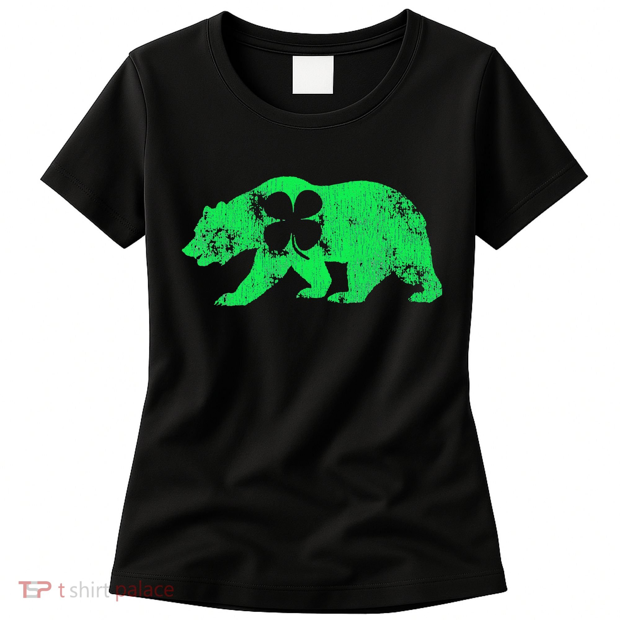 Bear Shamrock St Patrick's Day Irish Clover Saint Paddys Women's T-Shirt