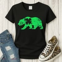 Bear Shamrock St Patrick's Day Irish Clover Saint Paddys Women's T-Shirt thumb 3