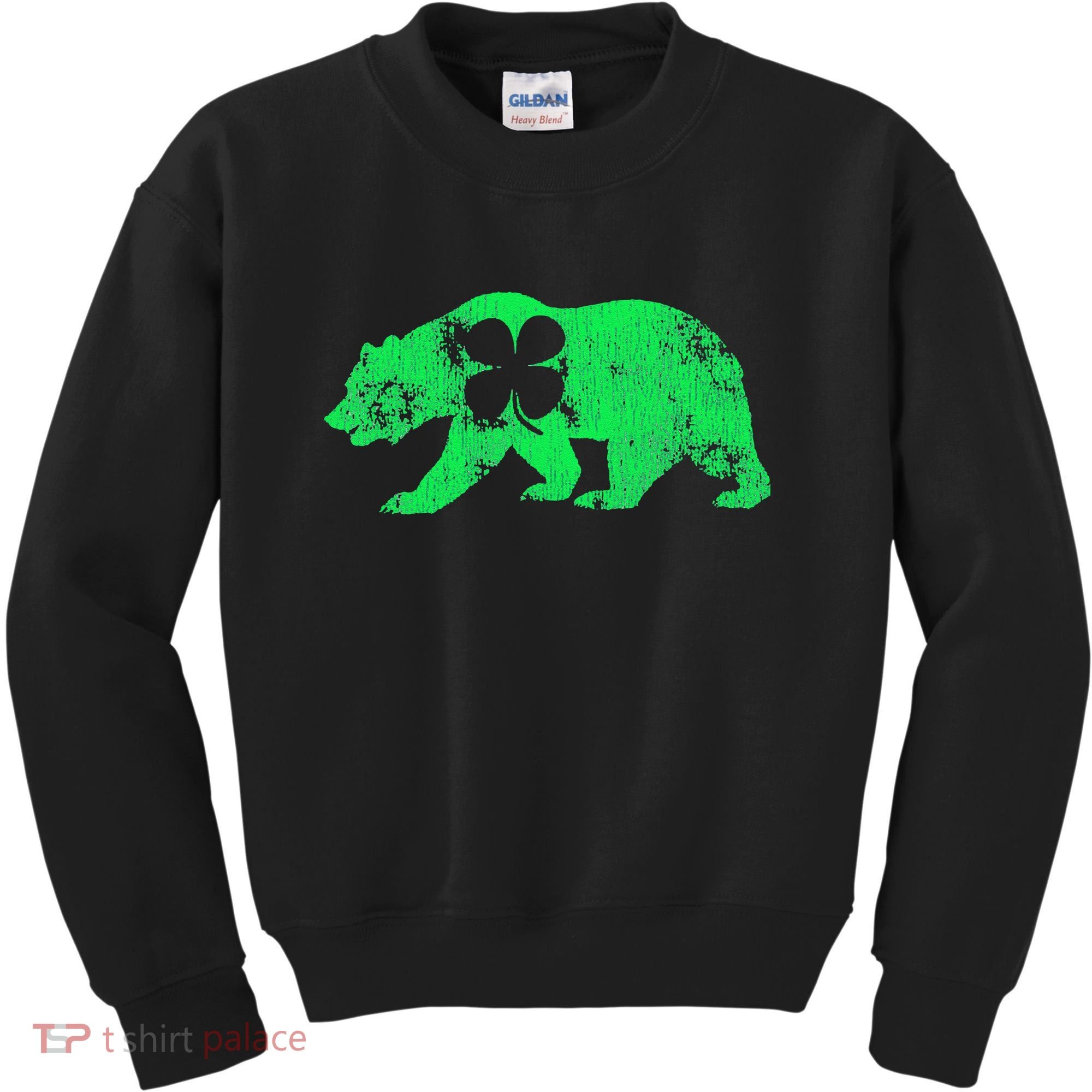 Bear Shamrock St Patrick's Day Irish Clover Saint Paddys Kids Sweatshirt