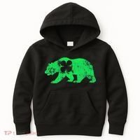 Bear Shamrock St Patrick's Day Irish Clover Saint Paddys Kids Hoodie thumb 0