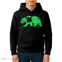 Bear Shamrock St Patrick's Day Irish Clover Saint Paddys Kids Hoodie thumb 4