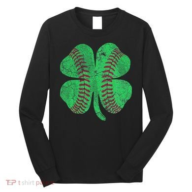 Baseball Shamrock St. Patrick's Day Saint Paddy's Long Sleeve Shirt