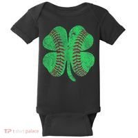 Baseball Shamrock St. Patrick's Day Saint Paddy's Baby Bodysuit thumb 0