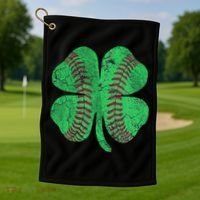 Baseball Shamrock St. Patrick's Day Saint Paddy's Golf Towel thumb 1