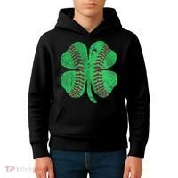 Baseball Shamrock St. Patrick's Day Saint Paddy's Kids Hoodie thumb 4
