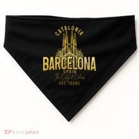 Barcelona Spain Souvenir Catalonia USA-Made Doggie Bandana thumb 0