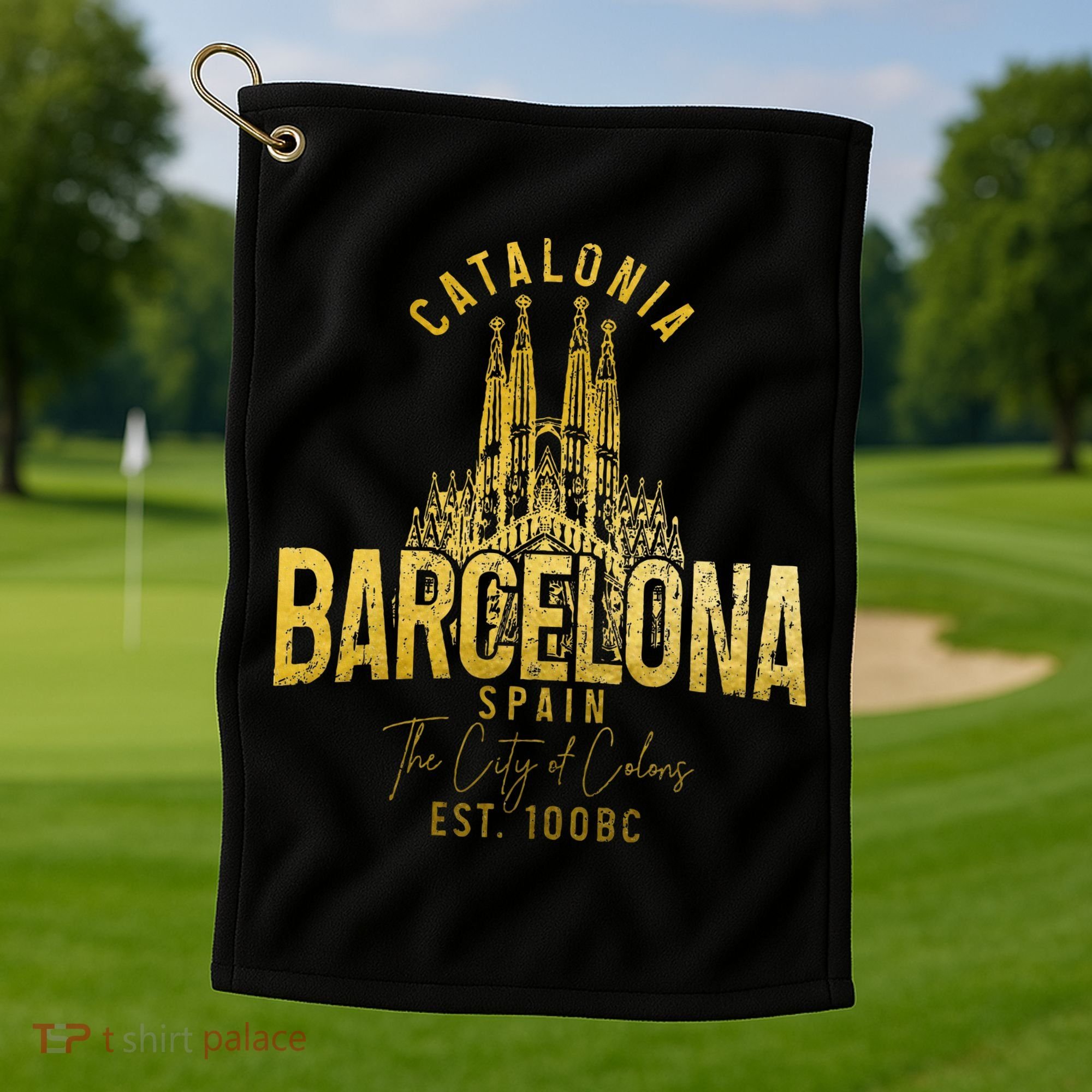 Barcelona Spain Souvenir Catalonia Golf Towel