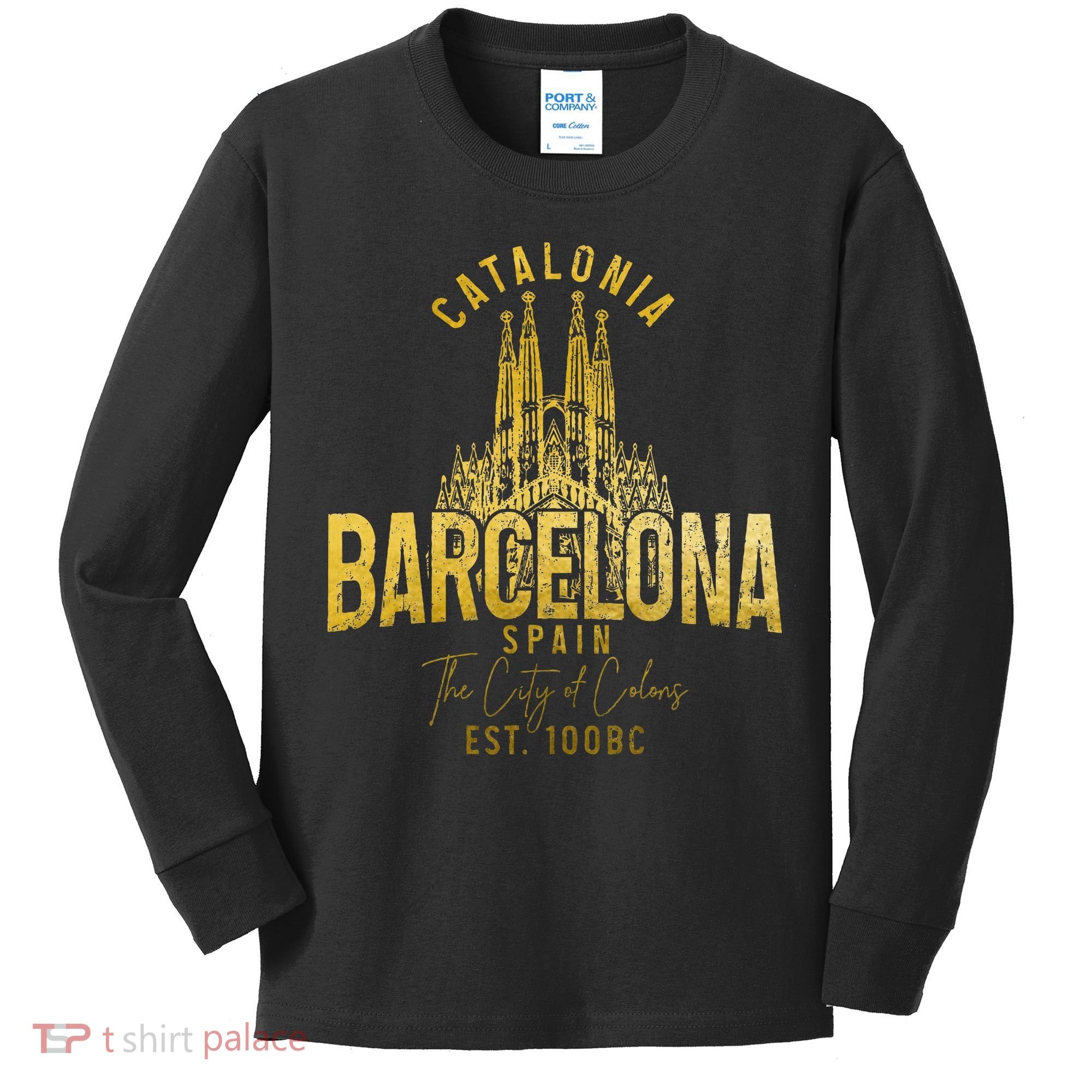 Barcelona Spain Souvenir Catalonia Kids Long Sleeve Shirt
