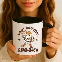 Boot Scootin Spooky Cute Halloween Cowboy Ghost Coffee Mug thumb 3