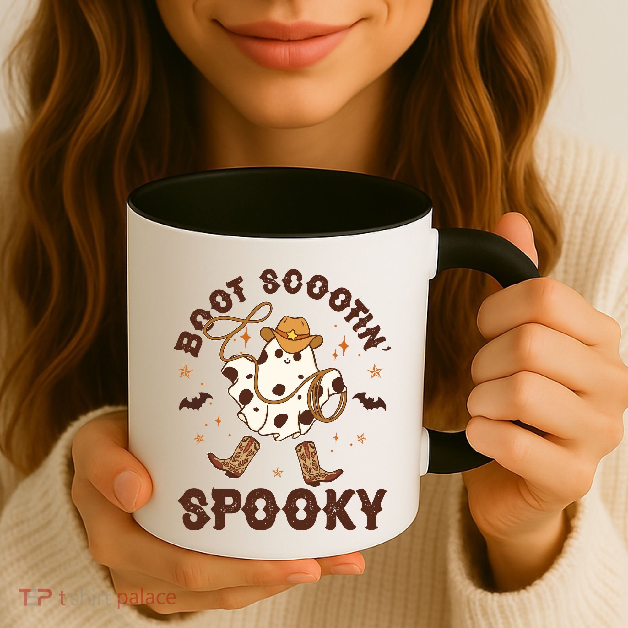 Boot Scootin Spooky Cute Halloween Cowboy Ghost Coffee Mug