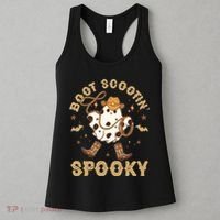 Boot Scootin Spooky Cute Halloween Cowboy Ghost Women's Tank Top thumb 3