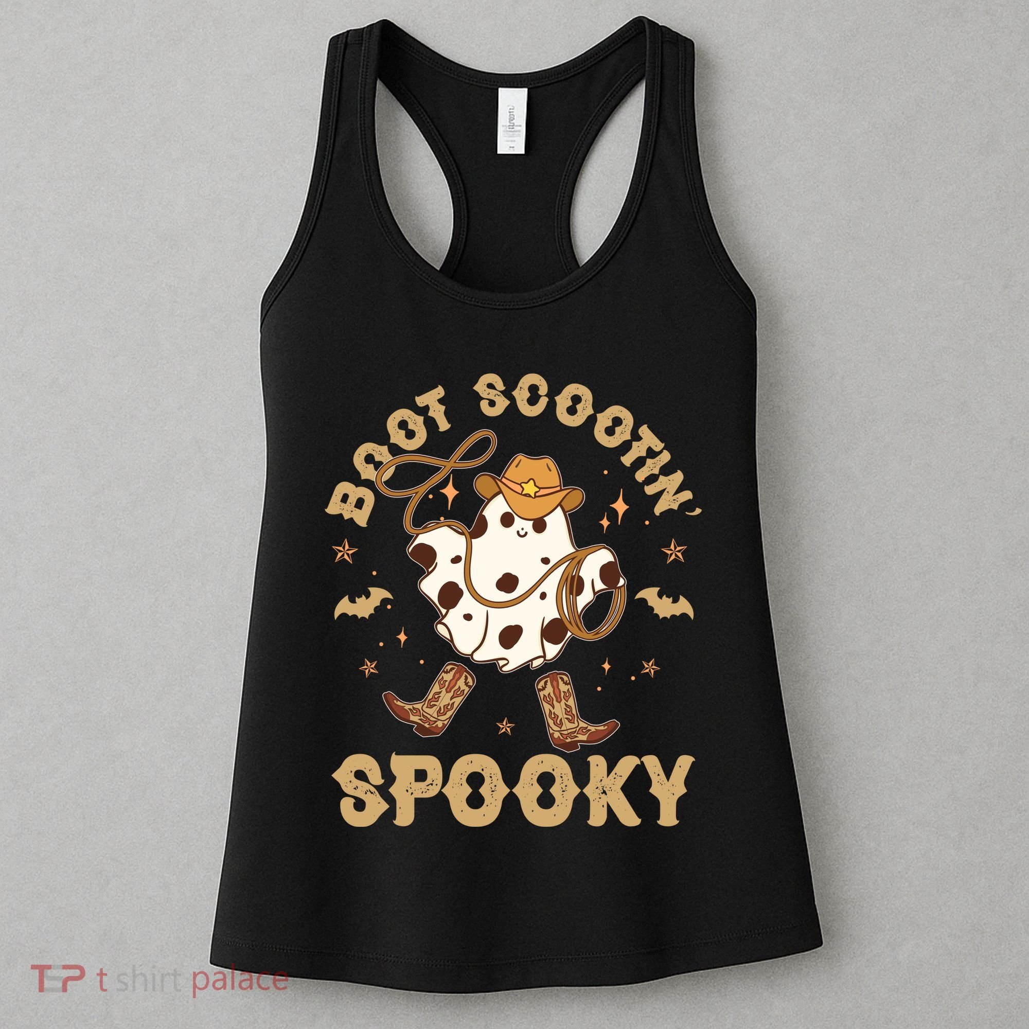 Boot Scootin Spooky Cute Halloween Cowboy Ghost Women's Tank Top