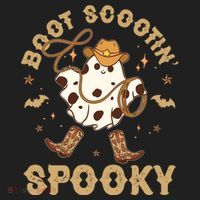 Boot Scootin Spooky Cute Halloween Cowboy Ghost Hat thumb 2