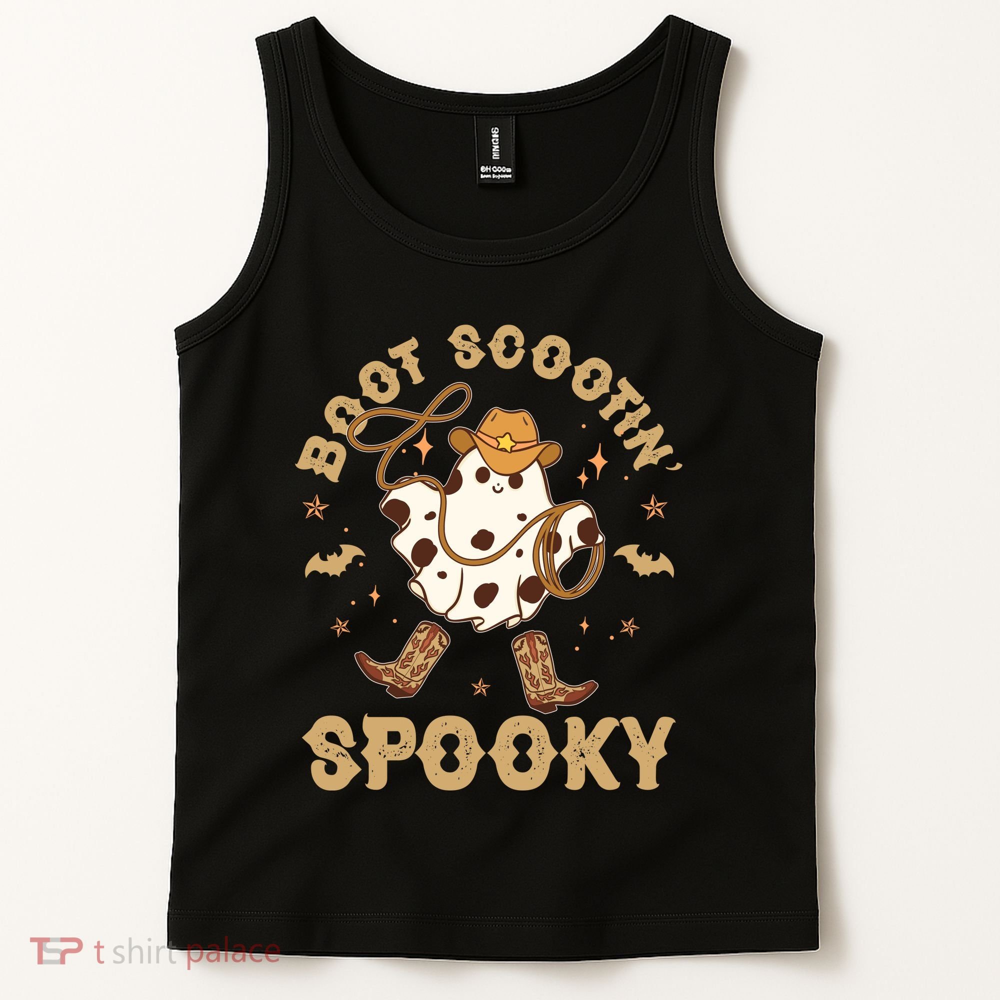 Boot Scootin Spooky Cute Halloween Cowboy Ghost Tank Top