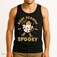 Boot Scootin Spooky Cute Halloween Cowboy Ghost Tank Top thumb 3