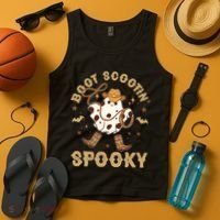 Boot Scootin Spooky Cute Halloween Cowboy Ghost Tank Top thumb 4