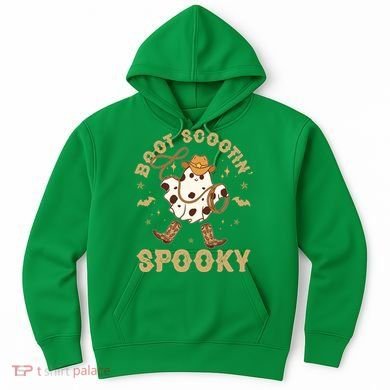 Boot Scootin Spooky Cute Halloween Cowboy Ghost Hoodie