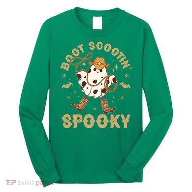 Boot Scootin Spooky Cute Halloween Cowboy Ghost Long Sleeve Shirt