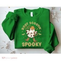 Boot Scootin Spooky Cute Halloween Cowboy Ghost Sweatshirt thumb 2