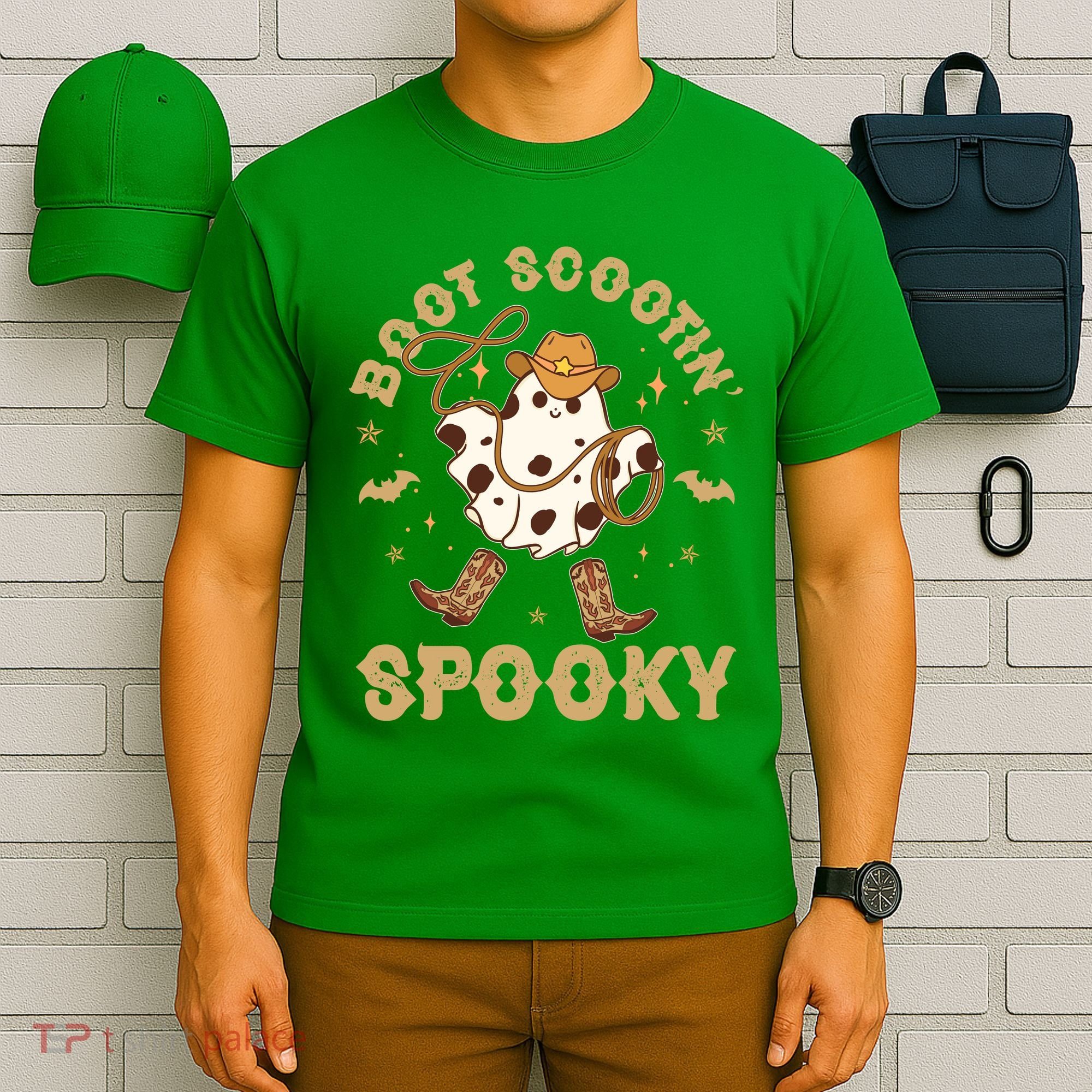 Boot Scootin Spooky Cute Halloween Cowboy Ghost T-Shirt
