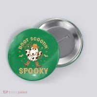 Boot Scootin Spooky Cute Halloween Cowboy Ghost Button thumb 0